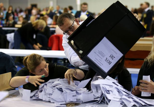 Farewell to all this? Online voting will dispense with the election night count. Credit: Getty