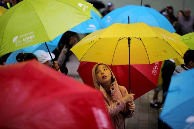 Umbrella Art Installation In Liverpool to raise awareness of ADHD and autism in children (Credit: Christopher Furlong/Getty Images