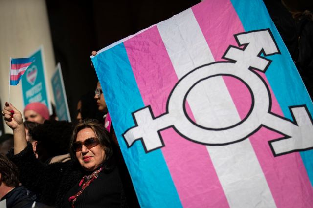 A  trans rally in NYC. Credit: Drew Angerer/Getty 