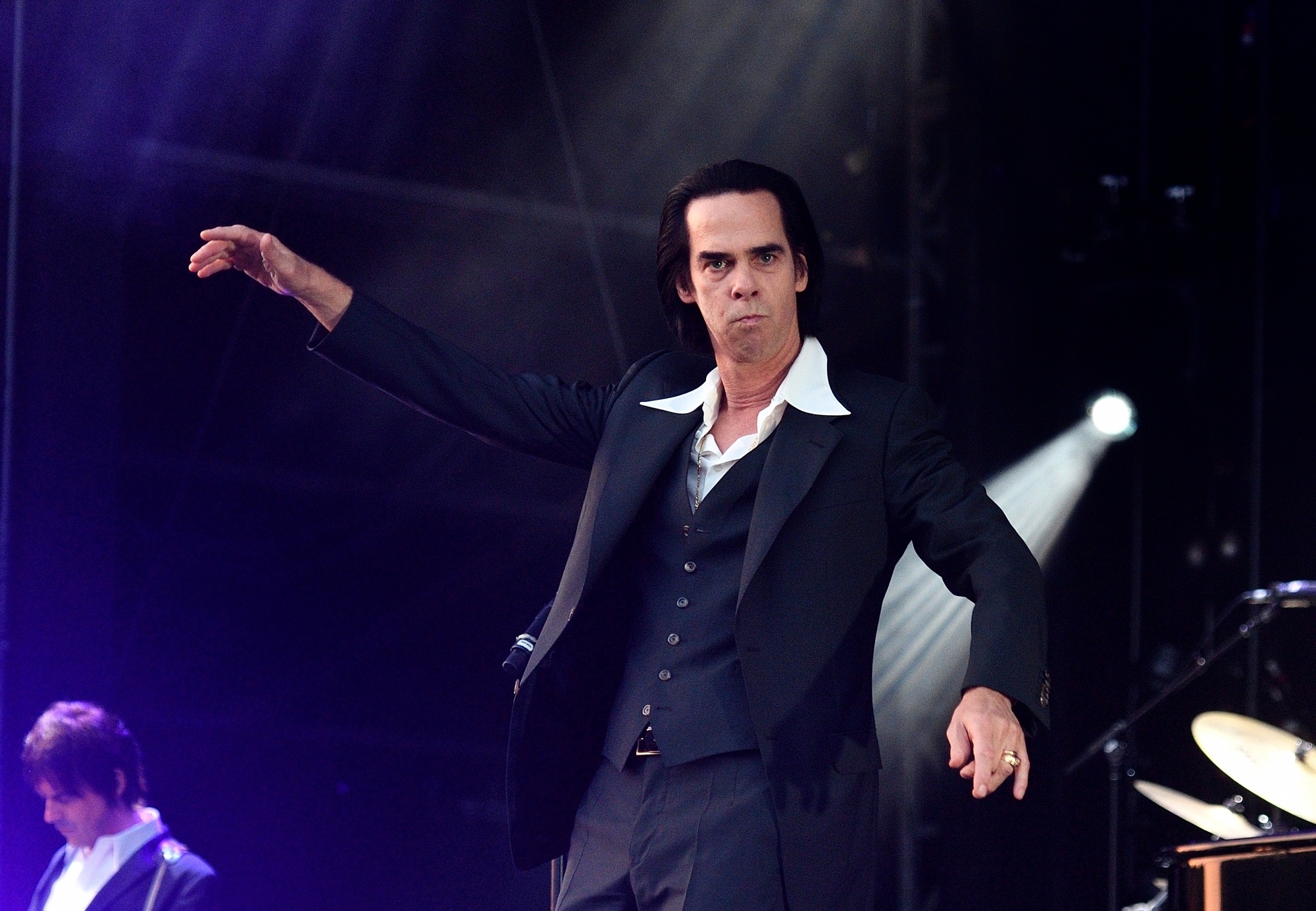 Nick Cave performs on stage, June 3 2018