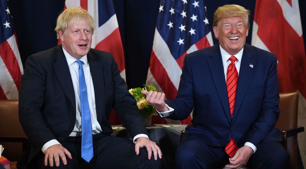 Donald Trump and Boris Johnson in New York. Credit: Getty.