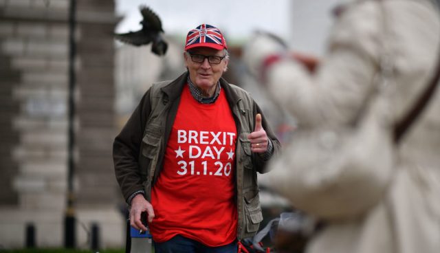 The Brexit celebrations begin. Jeff J Mitchell/Getty