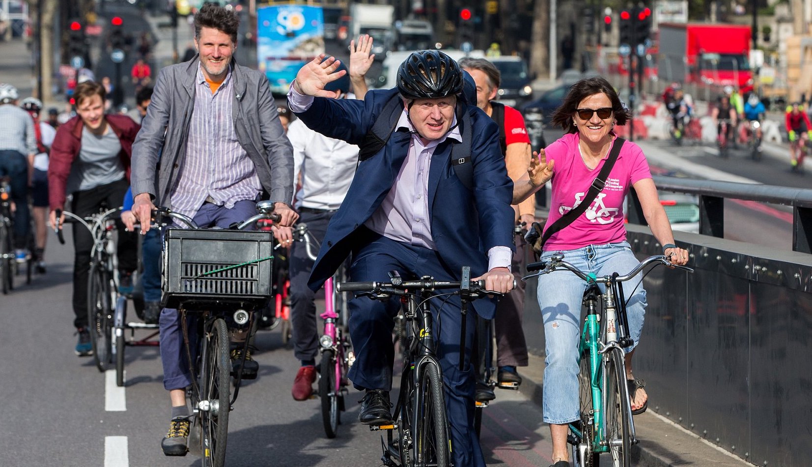 Boris opens the Cycle Super-Highway at Blackfriars Bridge/Embankment