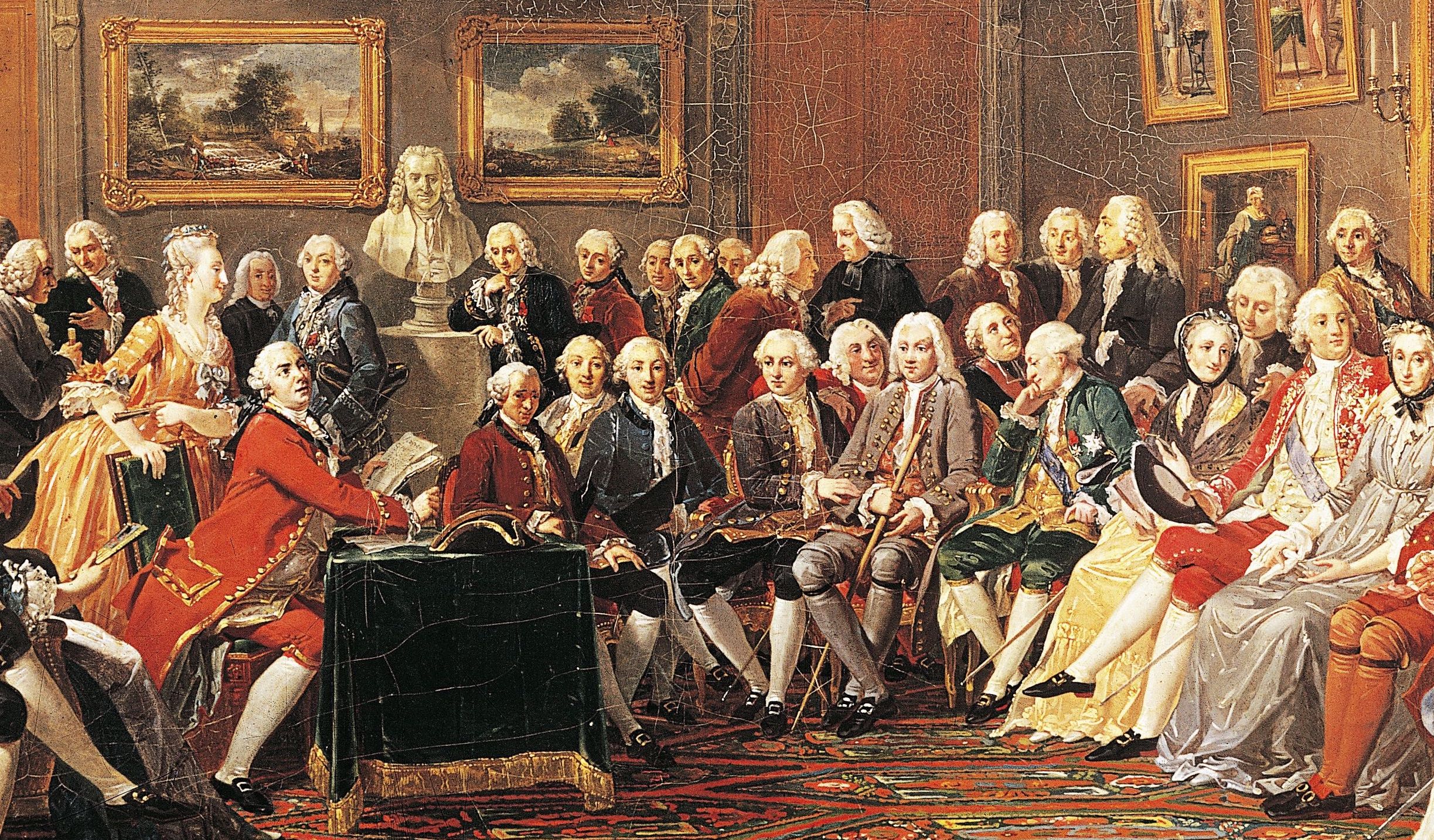 The reading of Voltaire's tragedy in a salon: Left and Right identity politics echo each other because they are rooted in reaction to the Enlightenment