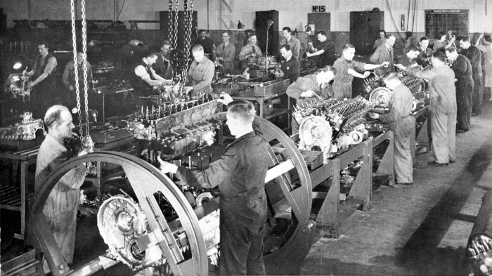 Ford opened a factory in Manchester to build the Rolls-Royce engines for the RAF. Credit: History Channel