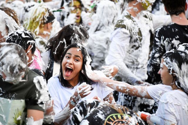 One of the many St Andrews traditions impossible in the age of lockdown. Credit: Jeff J Mitchell/Getty Images