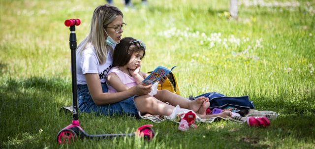 You're probably alright to lose that mask now Mum. Credit: Ozge Elif Kizil/Anadolu Agency via Getty