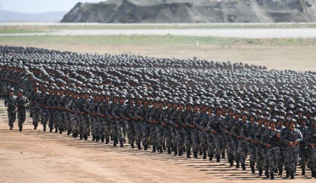 China: not short of soldiers. Credit: STR/AFP via Getty Images