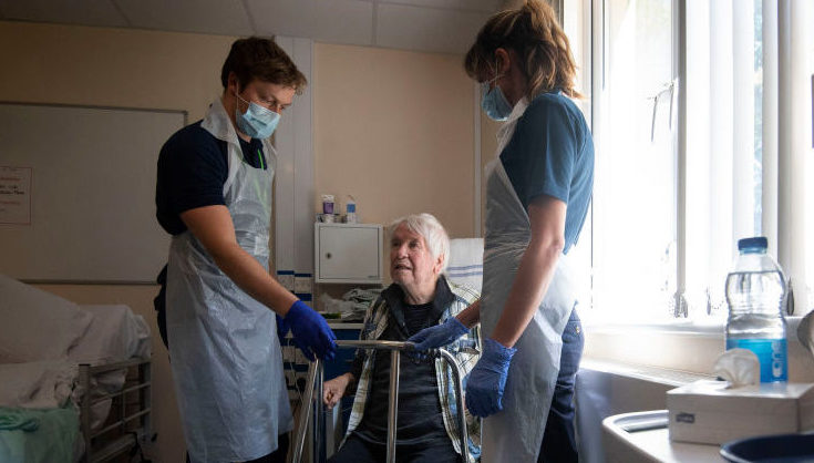 An 82-year old patient patient at Headley Court, Surrey, (Photo by Victoria Jones-WPA Pool/Getty Images)