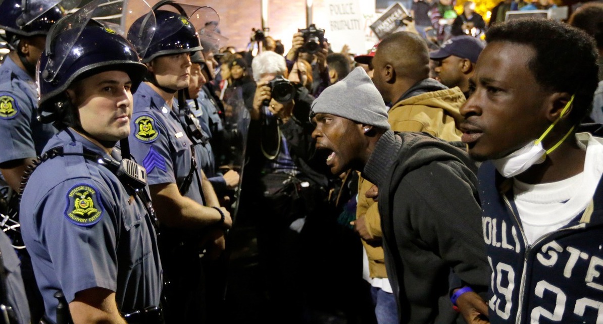 BLM protesters clash with police. Credit: Getty