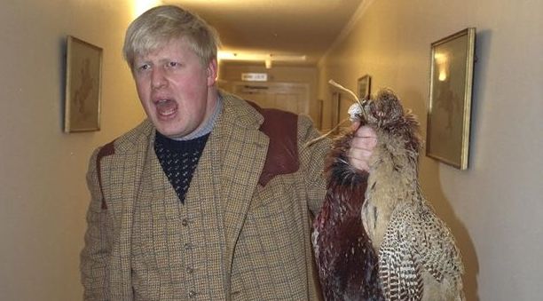 Boris Johnson with a brace of pheasants in Scotland, 1999