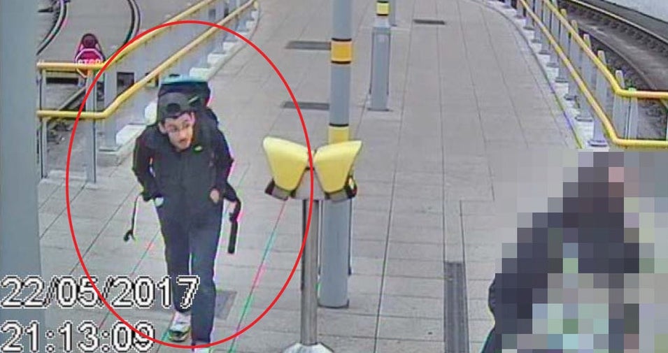 Salman Abedi at Victoria Station en route to the Manchester Arena