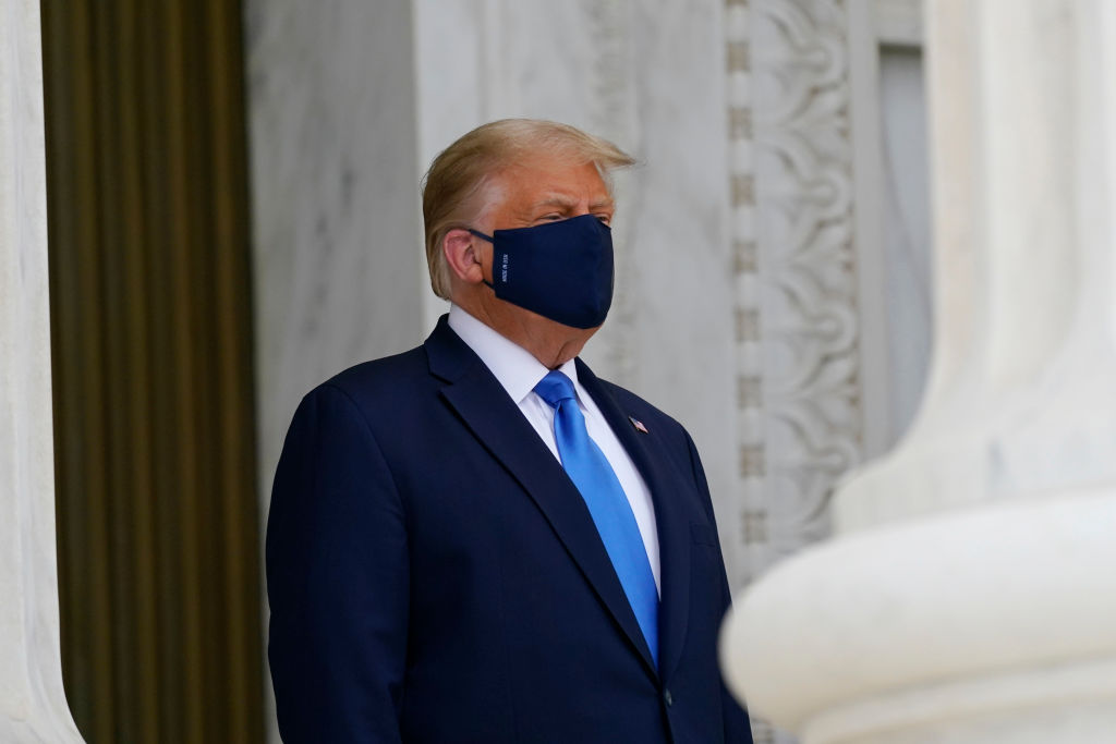 Donald Trump, before he tested positive for Covid. Credit: Alex Brandon-Pool/Getty