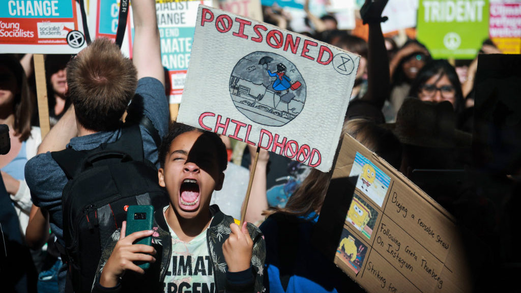 A happy and well-adjusted climate striker. (photo by Kristian Buus/In Pictures via Getty Images)