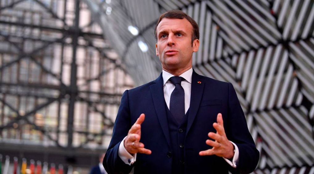 President Emmanuel Macron speaks in Brussels. Credit: Getty