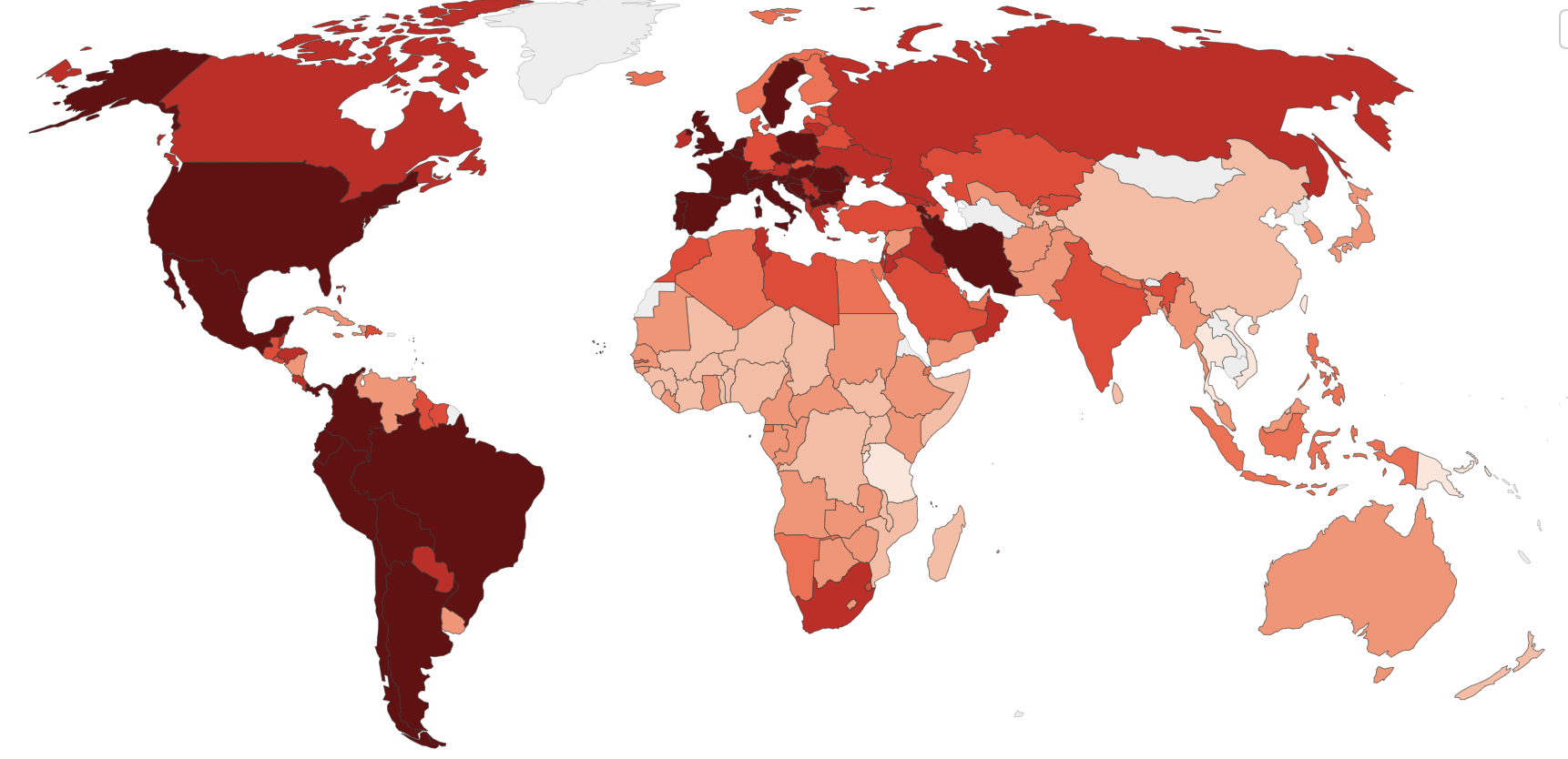 Cumulative deaths per million shows that Pacific Asia has been dramatically less badly affected. Credit: OurWorldInData