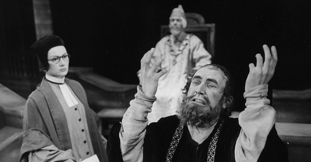 2nd April 1955:  British actor, Roger Wreford as Shylock. Credit: Getty