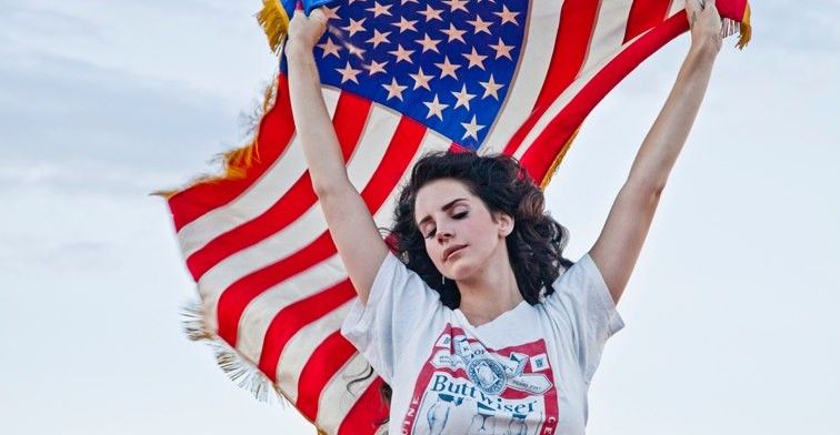 Lana Del Rey appropriates the American flag and nostalgia for vintage America in her art