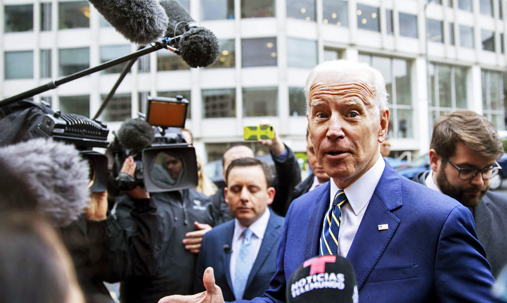 President Joe Biden speaks to reporters. Credit: Getty