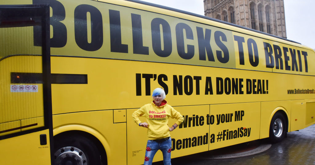 EU Supergirl and 'The Bollocks to Brexit bus' didn't persuade leavers to change their minds. (Photo credit should read Matthew Chattle / Barcroft Media via Getty Images / Barcroft Media via Getty Images)