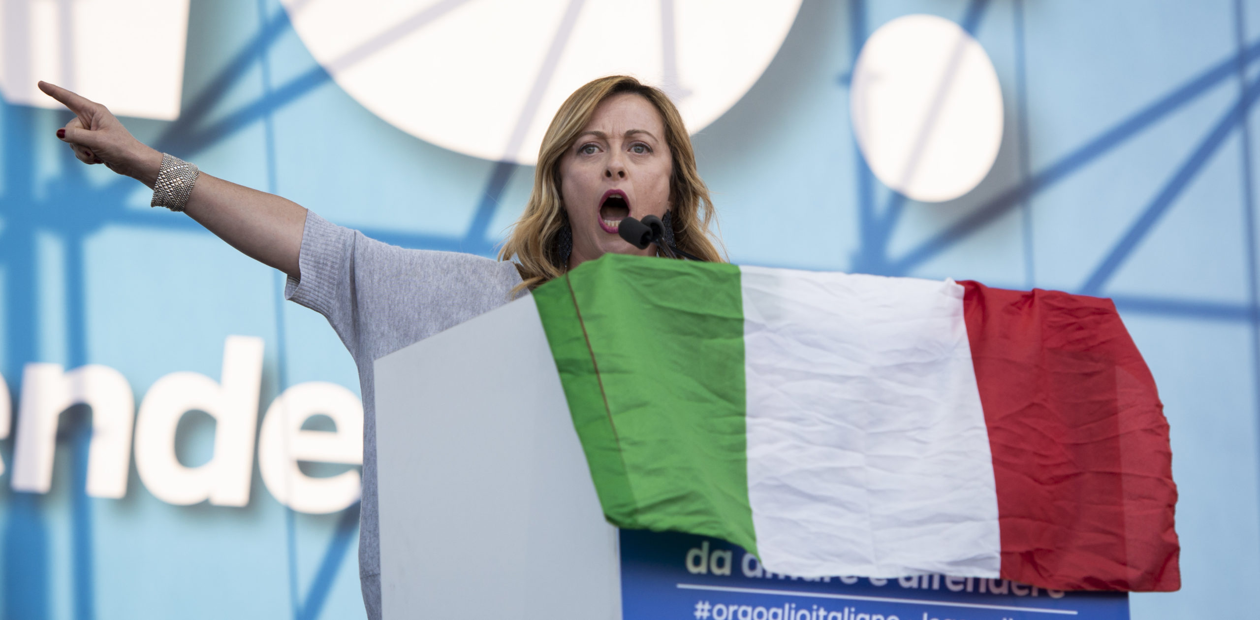 The leader of Fratelli d'Italia Giorgia Meloni. Credit: Getty