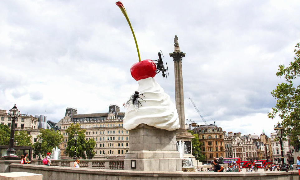 A truly subversive piece of art in Trafalgar Square. Credit: Getty