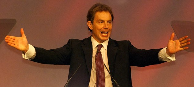 Tony Blair speaking at the 1999 Labour conference
