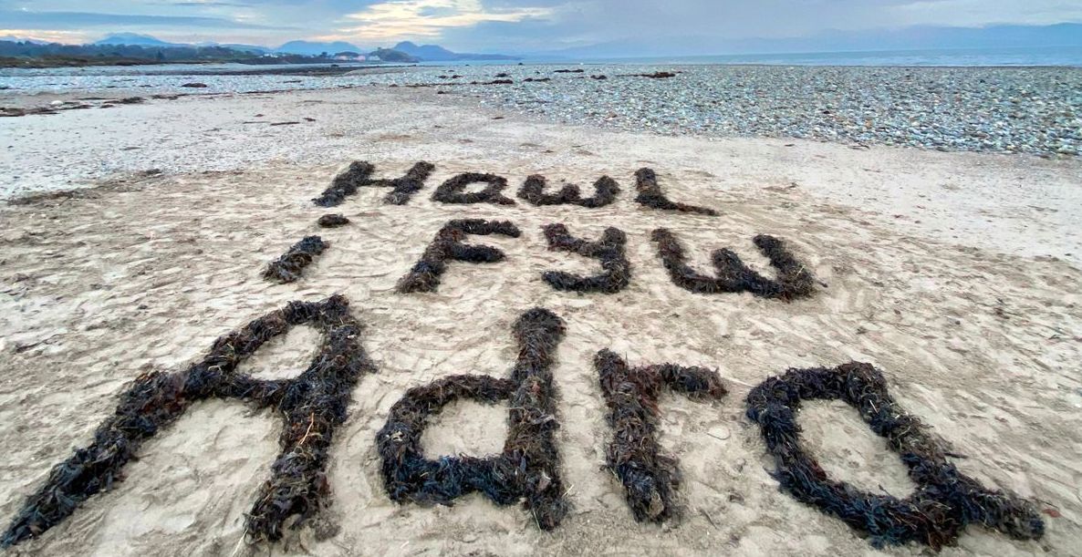 Pen Llŷn beach as part of the Hawl i Fyw Adra (The Right to Live at Home) movement