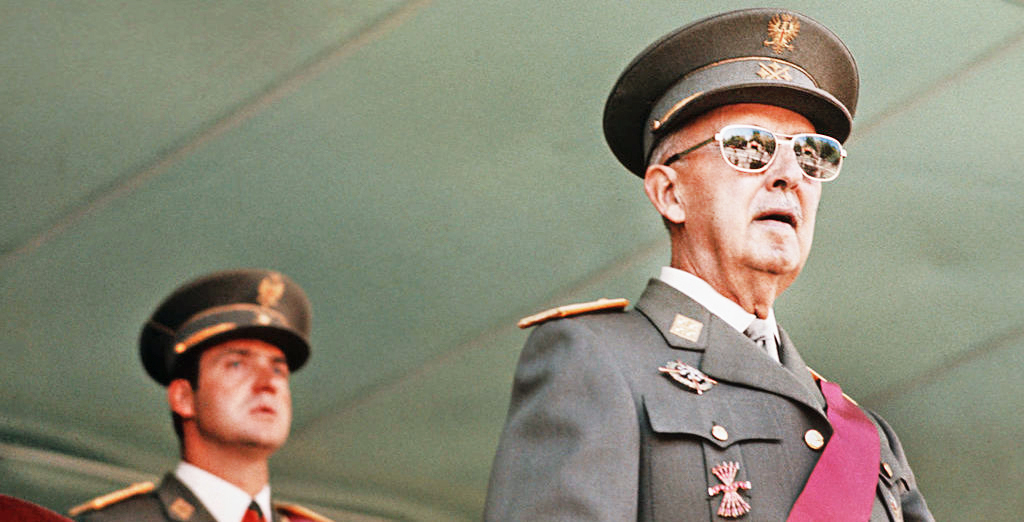 Prince Juan Carlos of Spain with dictator General Francisco Franco (1892 - 1975) in 1975. (Photo by Keystone/Getty Images)