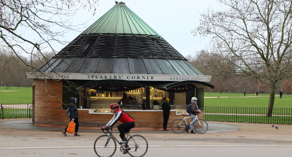 A cafe near Speaker's Corner, Hyde Park. (Photo by Keith Mayhew/SOPA Images/LightRocket via Getty Images)
