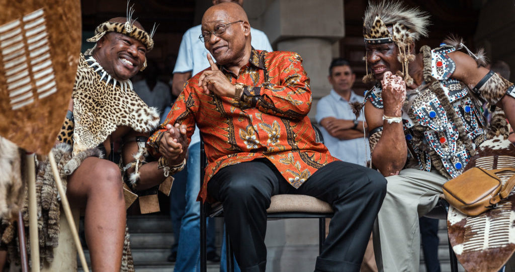 The shirts Zuma wears in prison probably won't be as cool as this one.     (Photo credit should read RAJESH JANTILAL/AFP via Getty Images)