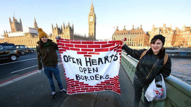 A debate painted in primary colours. Credit: Leon Neal/Getty