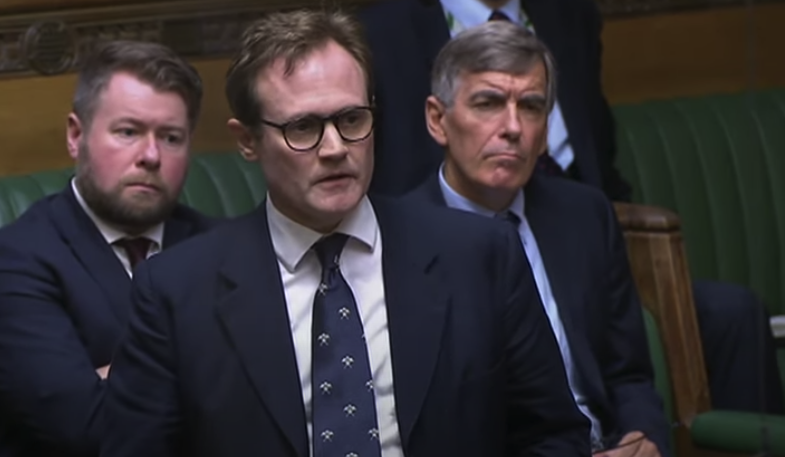 Conservative MP Tom Tugendhat in the Commons earlier today. Credit: YouTube