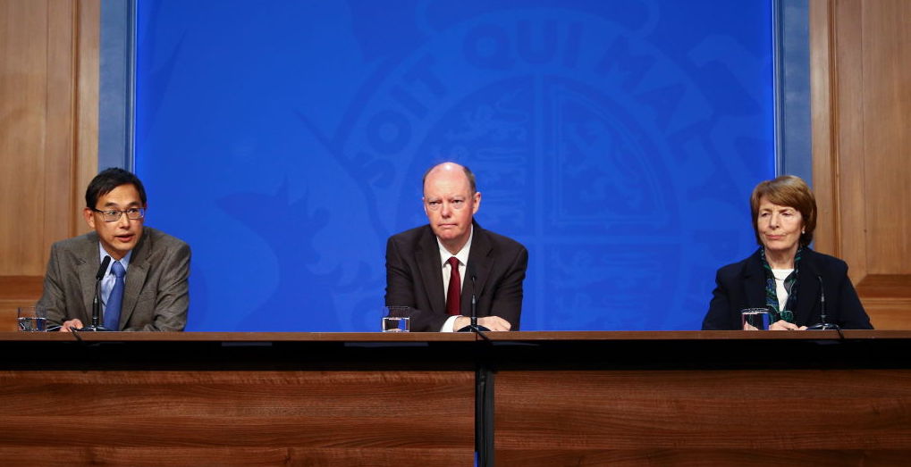 Yesterday's Covid press conference at Number 10 (Credit: Getty)