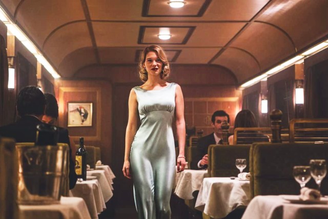 Léa Seydoux on a sleeper train in the previous James Bond film, Spectre. Credit: IMDB