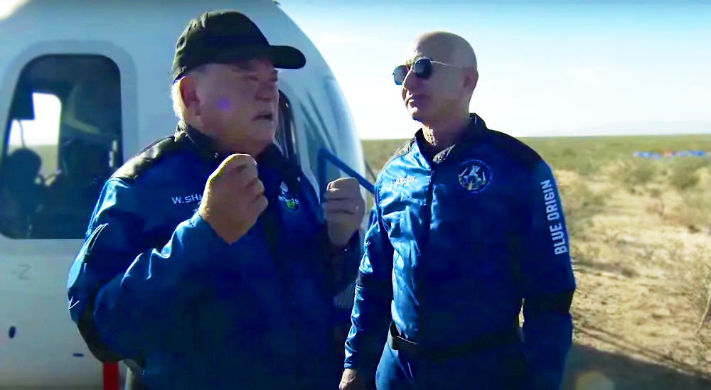 William Shatner (L) and Jeff Bezos (R)