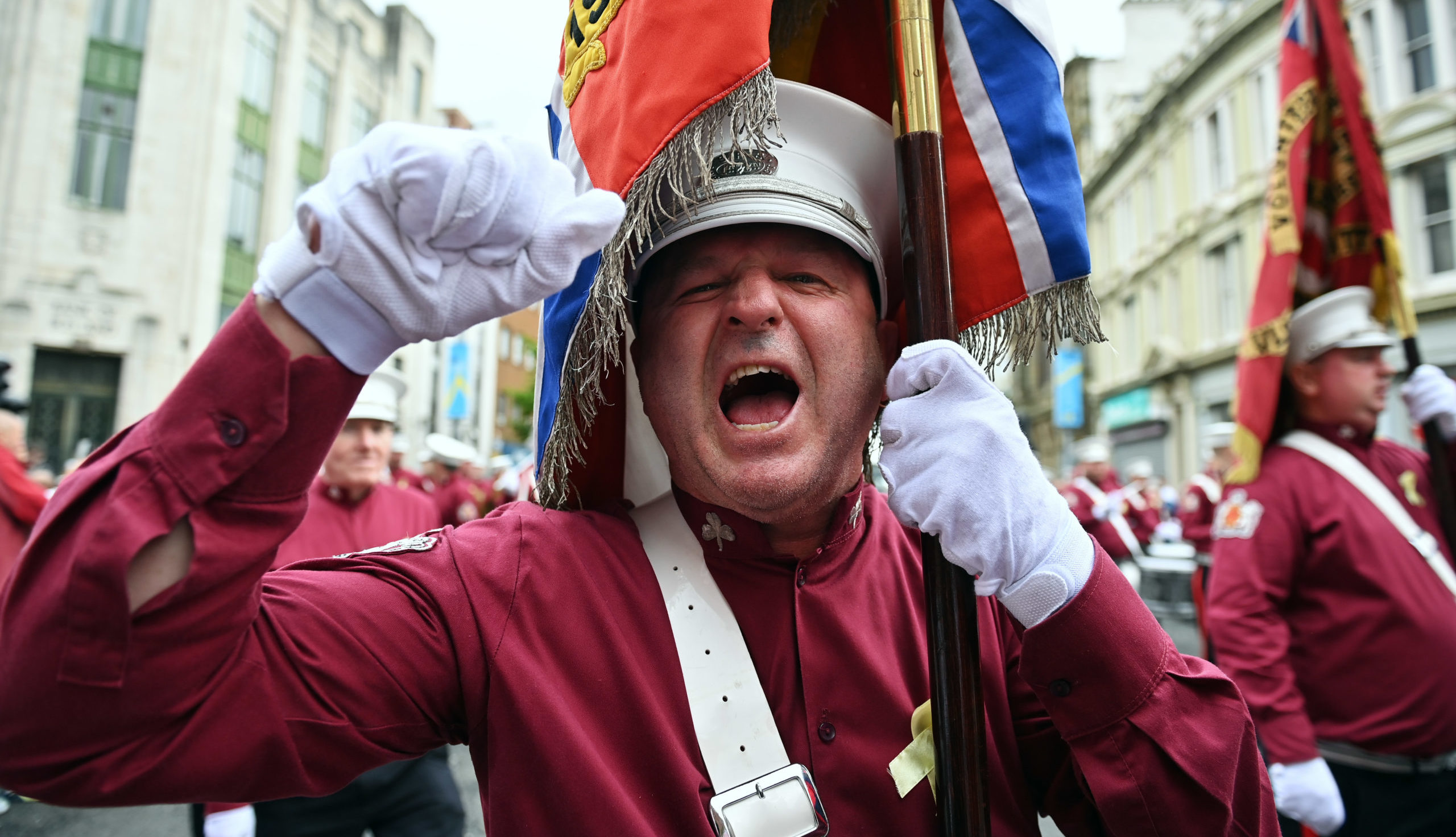 A loyalist band member on the annual Twelfth of July march. Credit: Getty