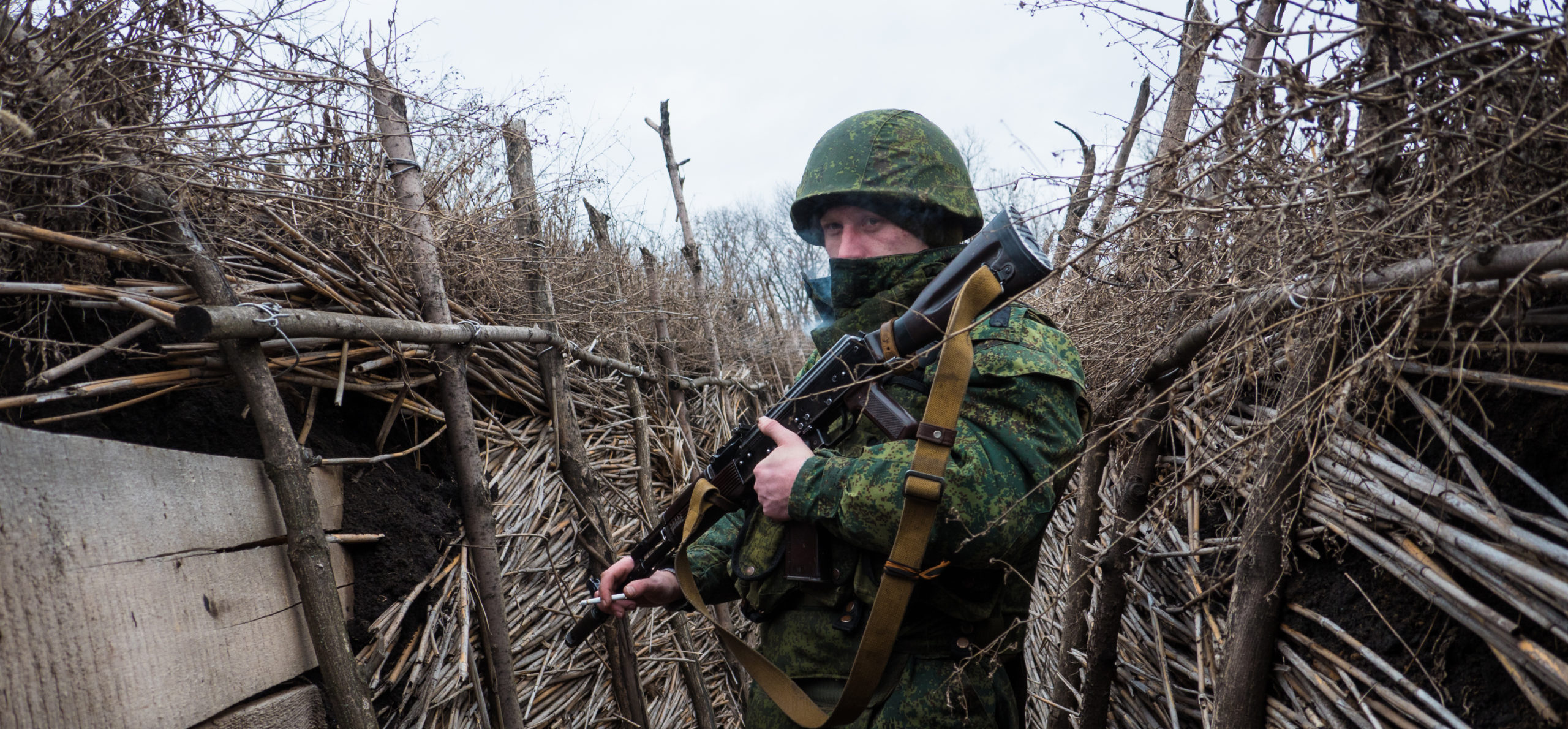 A Ukrainian soldier in the Donbass. Credit: Getty