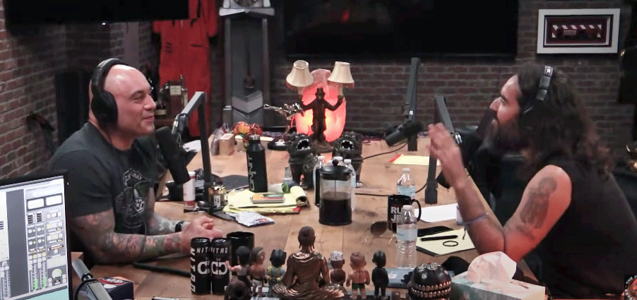 Screengrab of Joe Rogan's interview with Russell Brand. Credit: JRE