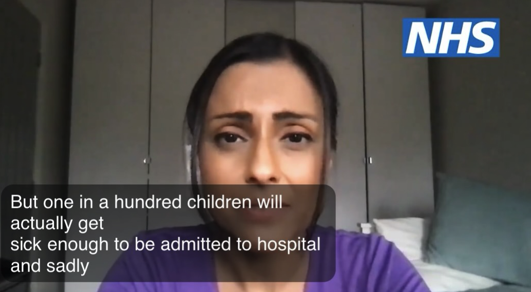 Screengrab from the NHSEngland video