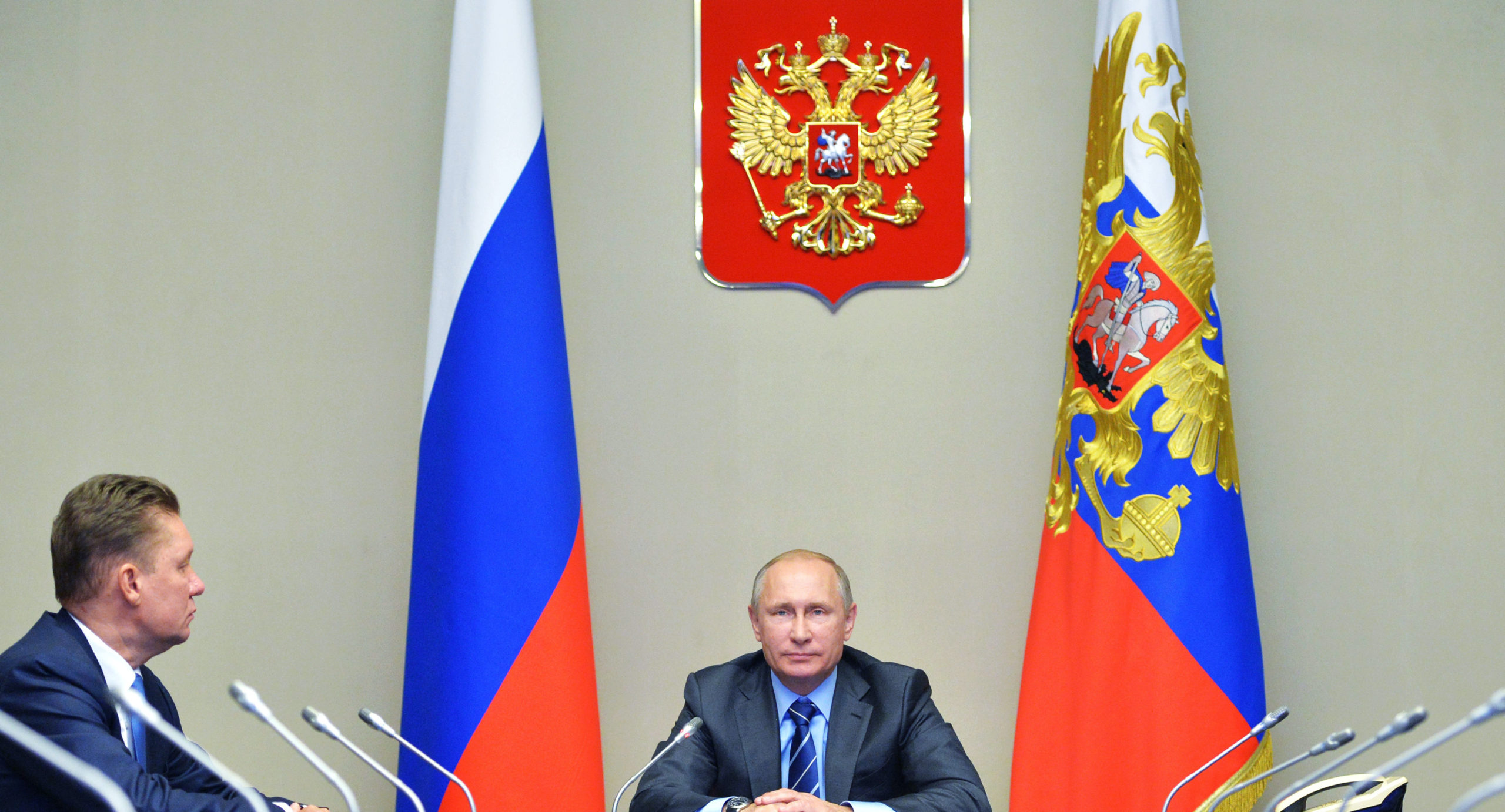 Russian President Vladimir Putin (R) and Gazprom CEO Alexei Miller (L). Credit: Getty