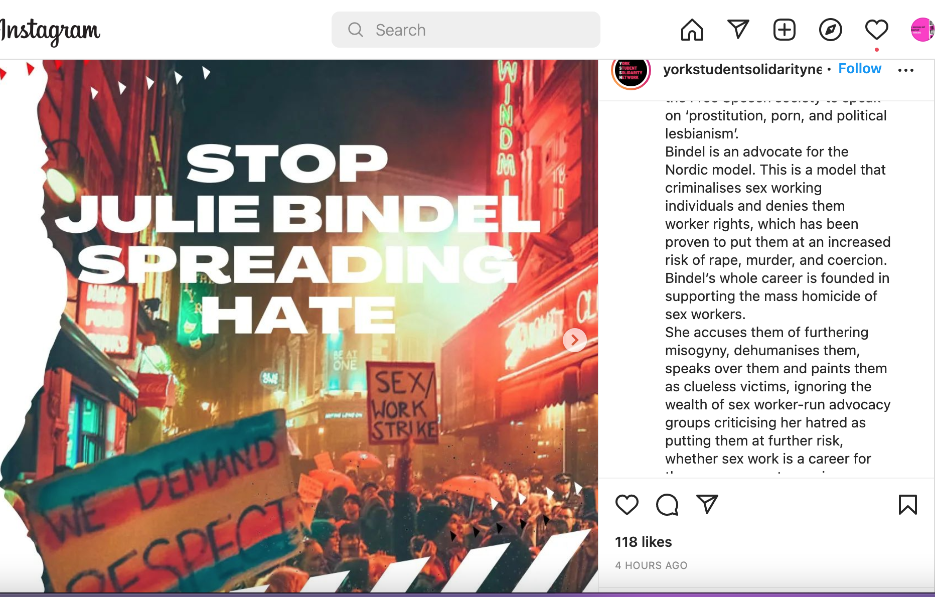 Screengrab from the Student Solidarity network