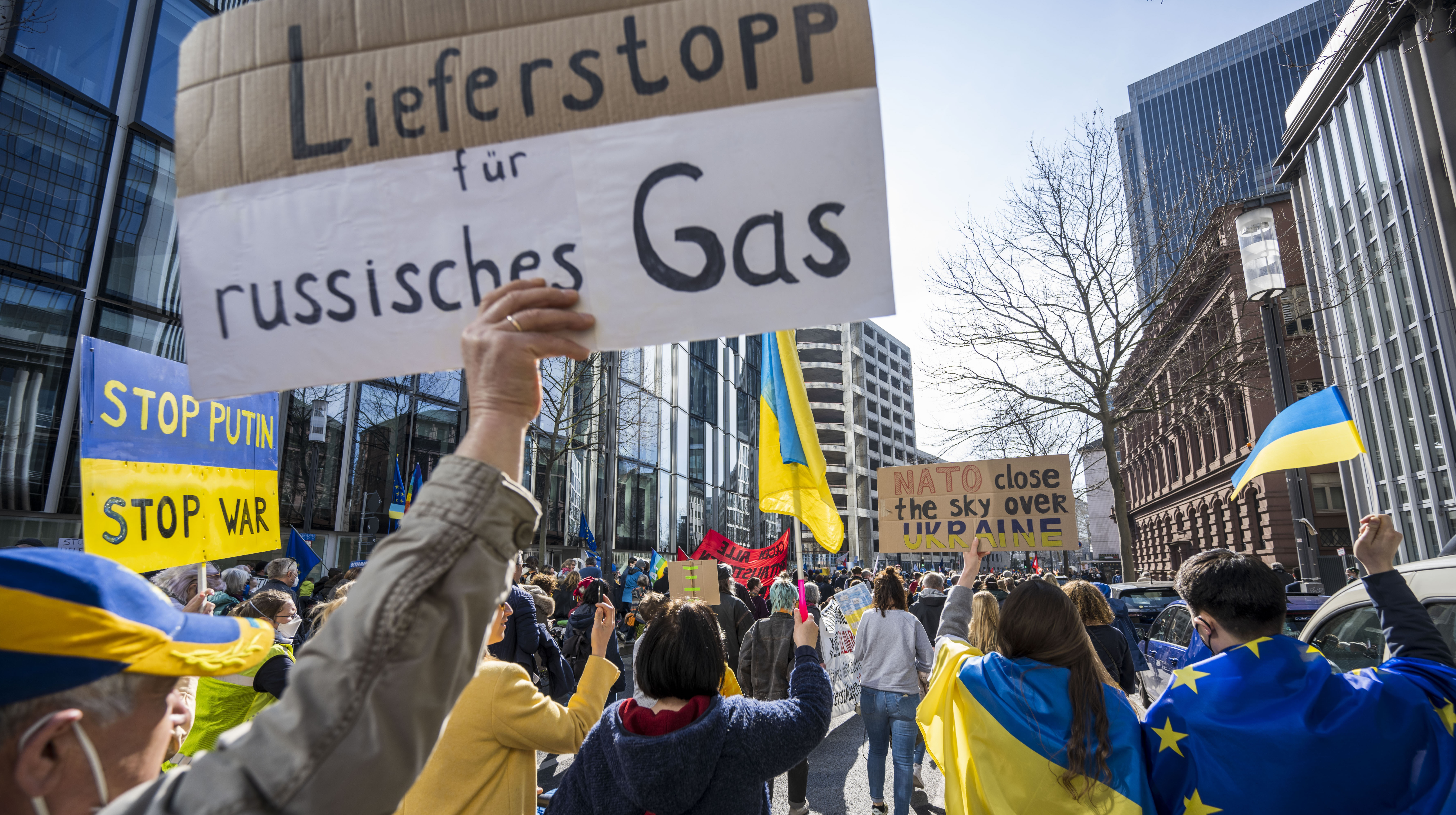 Protesters in Frankfurt, Germany. Credit: Getty