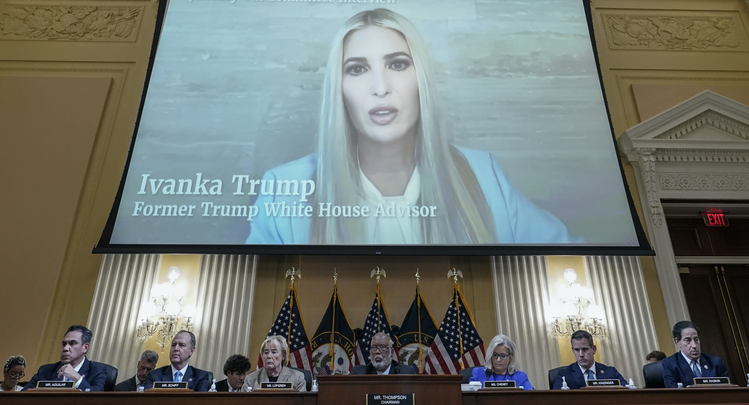 Ivanka Trump is questioned during the Jan 6 hearing. Credit: Getty