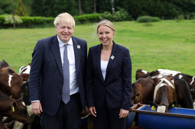 Helen Hurford, a former teacher who now owns a beauty salon, with Boris. Andrew Parsons CCHQ / Parsons Media