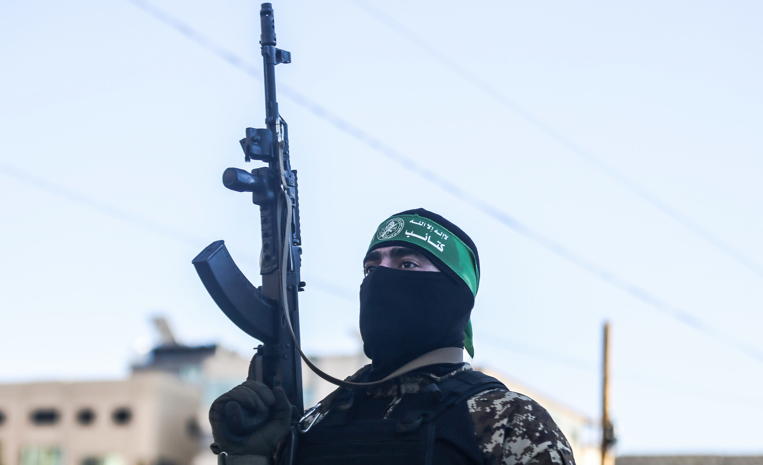 The Hamas misinformation programme. (Photo by Yousef Masoud/SOPA Images/LightRocket via Getty Images)