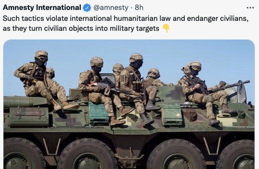 Screengrab from Amnesty International's Twitter account