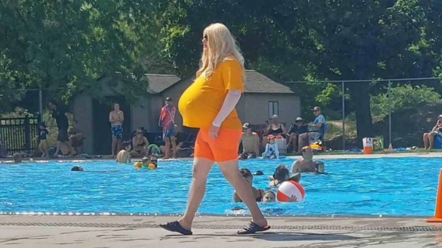 Kayla Lamieux on her way to school