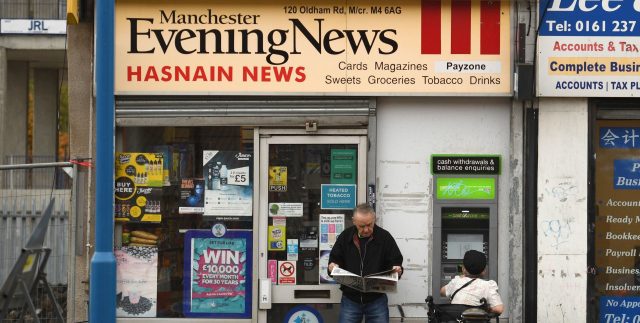 Being stocked in Salford doesn't make a newspaper national. Credit: OLI SCARFF/AFP via Getty Images