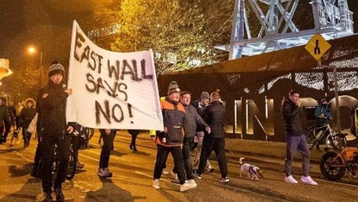 Anti-refugee protests at East Wall, Ireland
